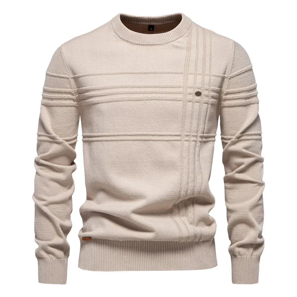 Pull en maille à col ras-du-cou pour homme