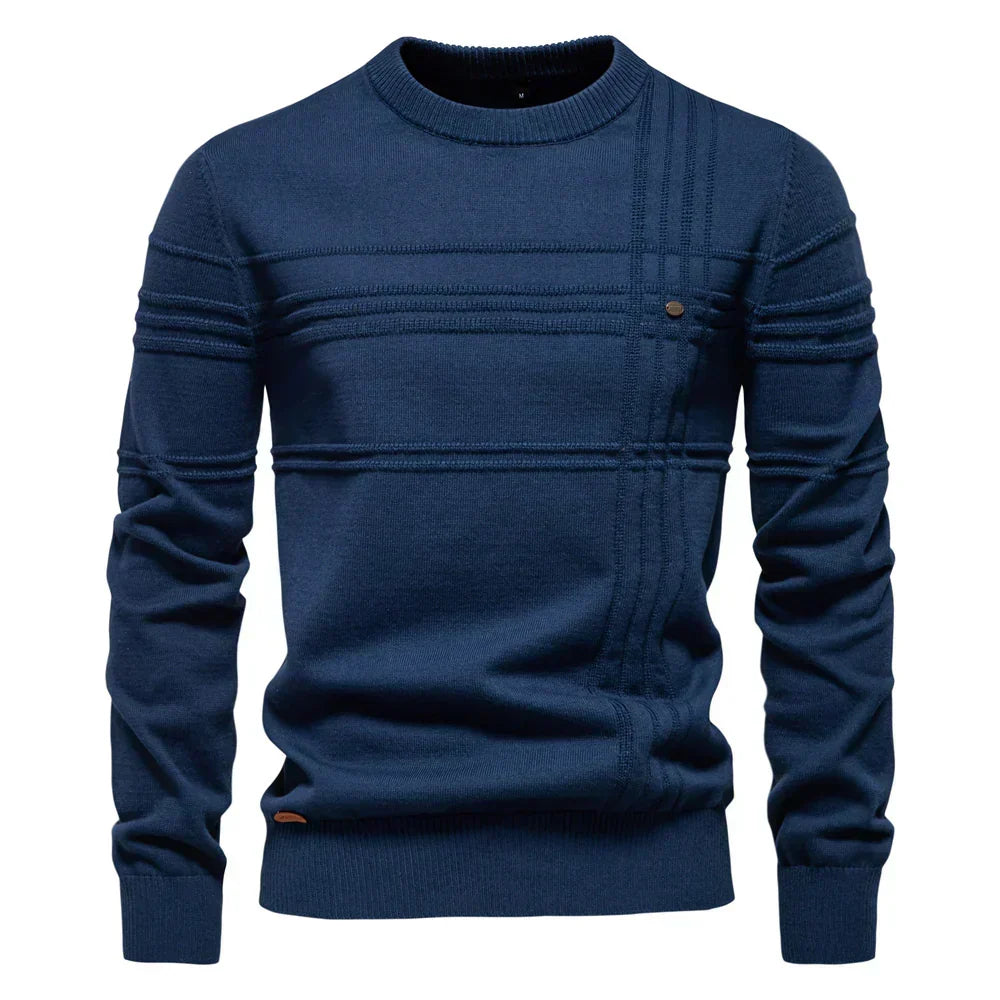 Pull en maille à col ras-du-cou pour homme