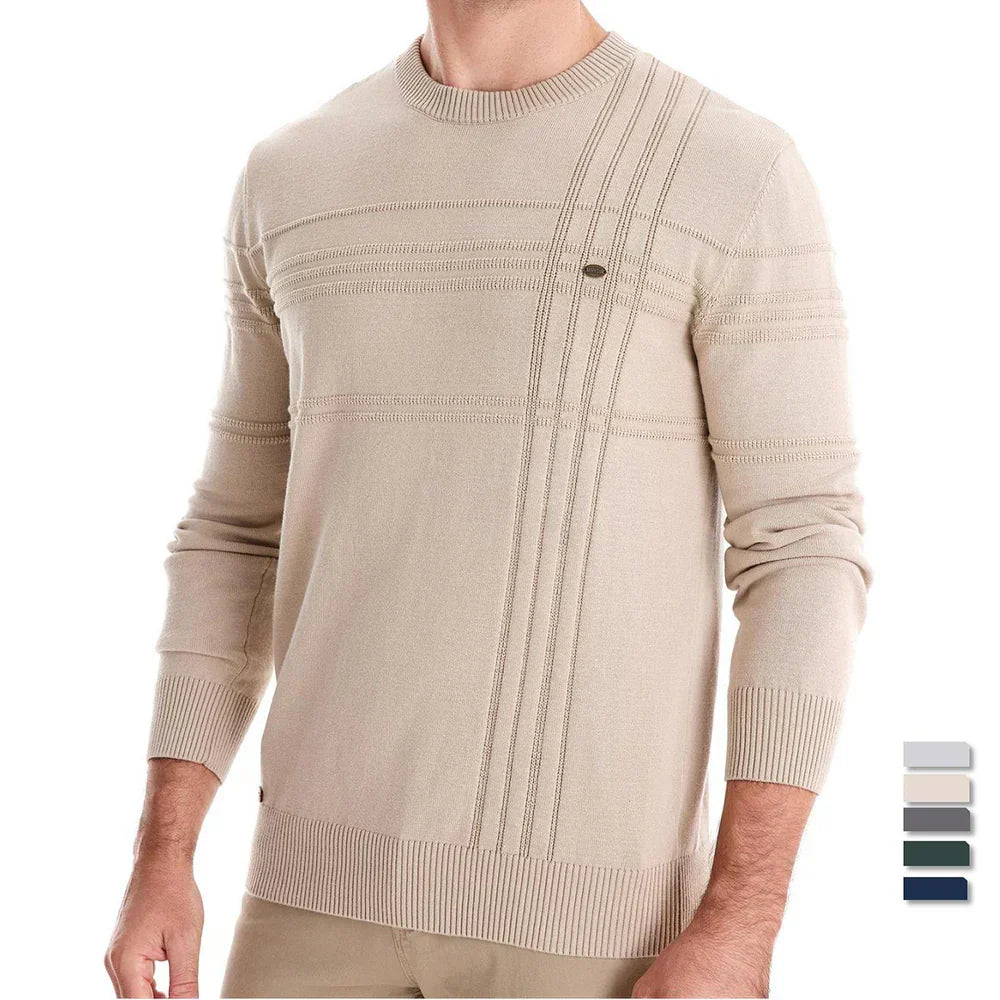 Pull en maille à col ras-du-cou pour homme