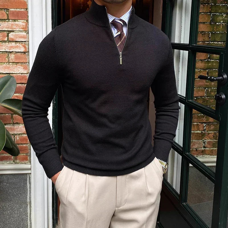 Pull en maille à demi-zip pour homme