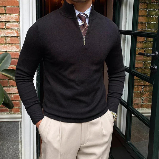 Pull en maille à demi-zip pour homme