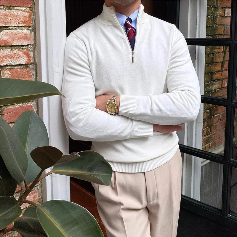 Pull en maille à demi-zip pour homme
