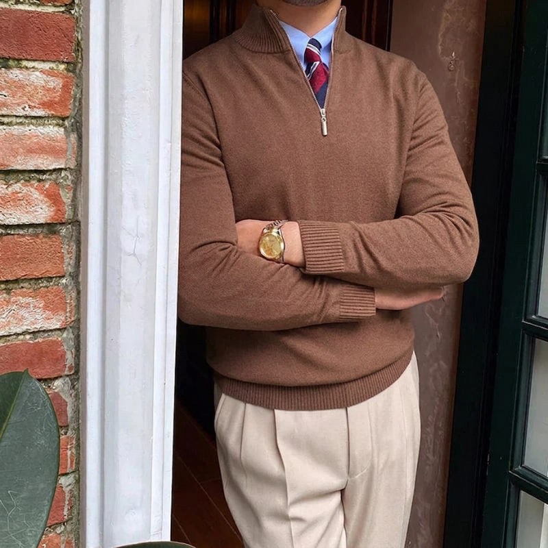 Pull en maille à demi-zip pour homme