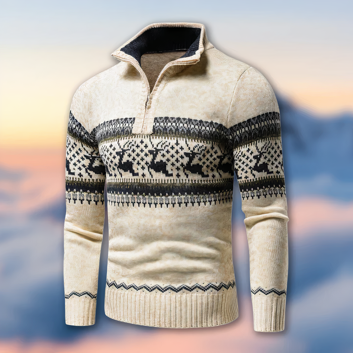Pull en maille à demi-zip pour homme