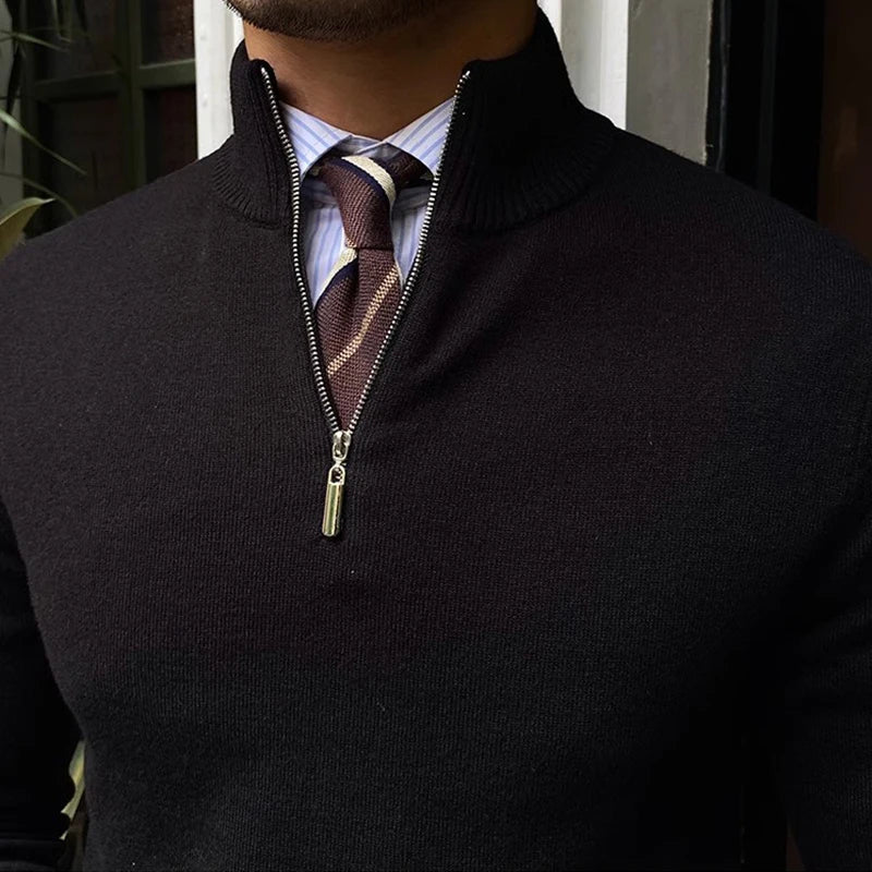 Pull en maille à demi-zip pour homme