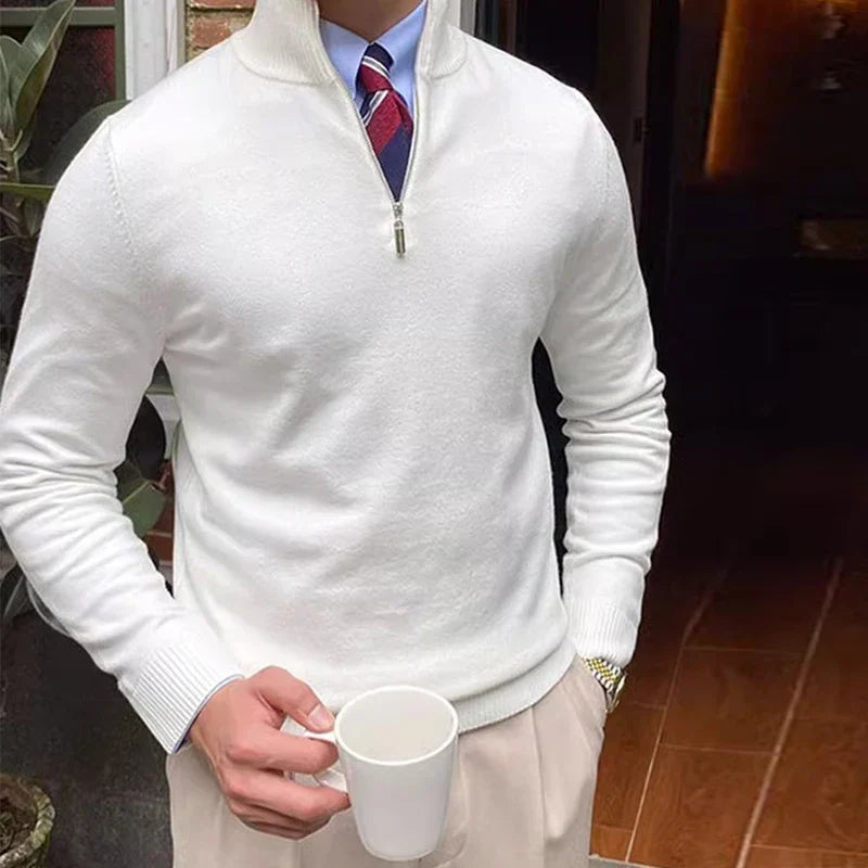 Pull en maille à demi-zip pour homme