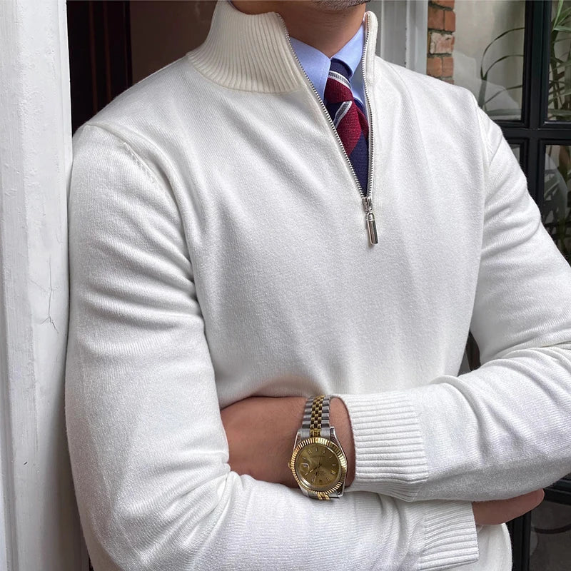 Pull en maille à demi-zip pour homme