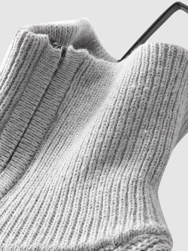 Pull en maille côtelée à demi-zip pour homme