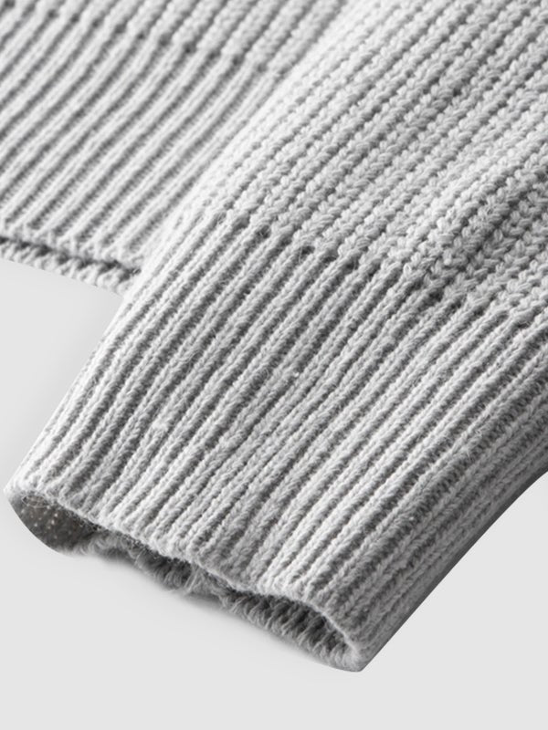 Pull en maille côtelée à demi-zip pour homme