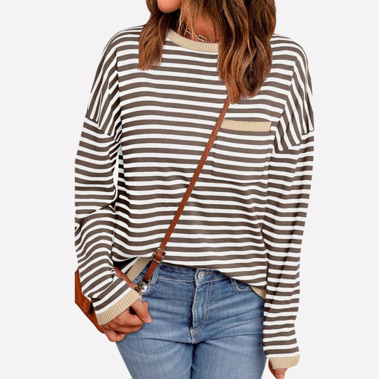 Pull en maille rayé pour femme