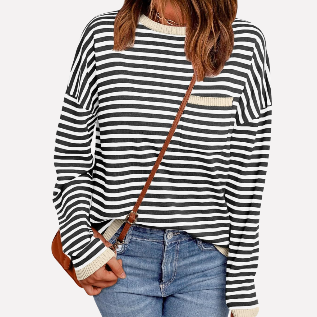 Pull en maille rayé pour femme