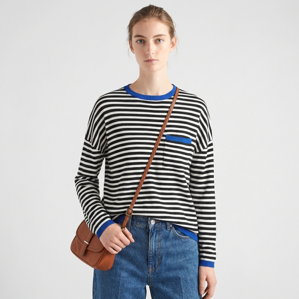 Pull en maille rayé pour femme