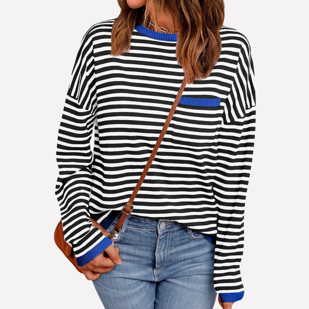 Pull en maille rayé pour femme