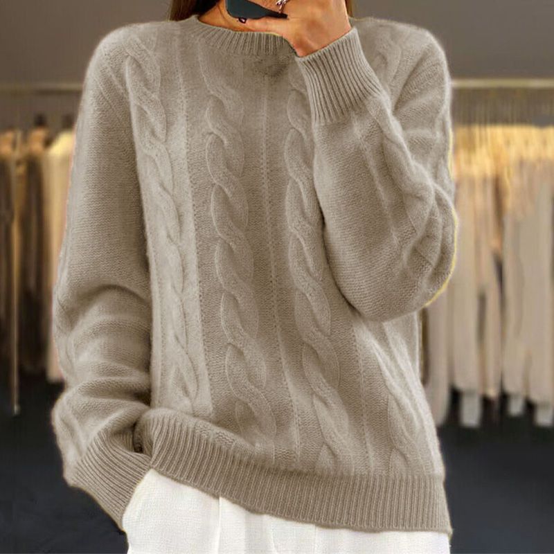Pull en tricot à Torsades - Chaleur douce et élégance - Hiver