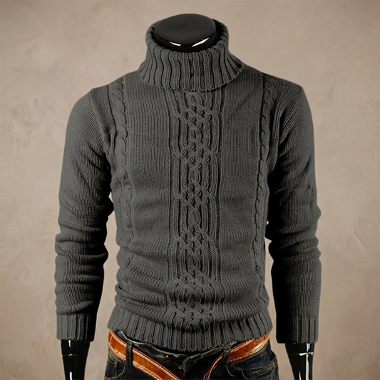 Pull en tricot de coton torsadé pour homme | Pull d'hiver chaud et décontracté