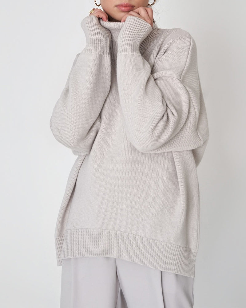 Pull femme oversized col roulé