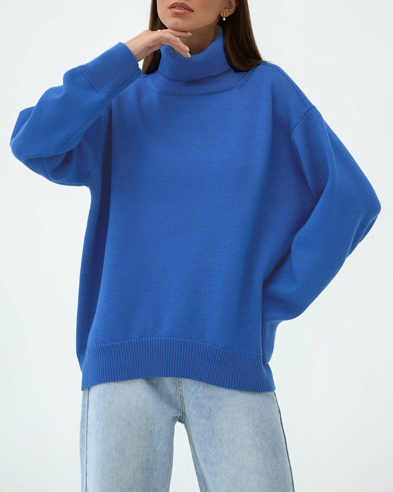 Pull femme oversized col roulé