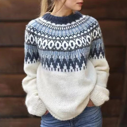 Pull norvégien pour femme - chandail d'hiver douillet