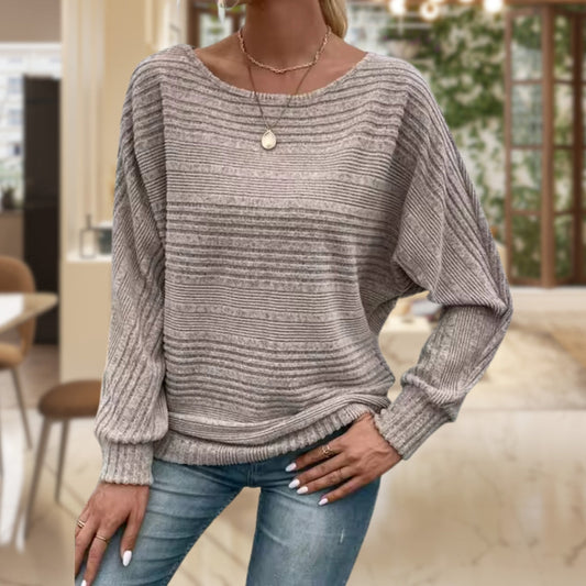 Pull rayé en maille pour femme – Style classique et confort