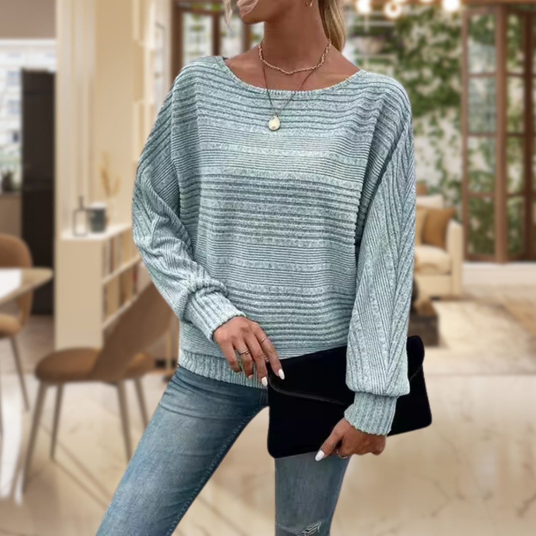 Pull rayé en maille pour femme – Style classique et confort