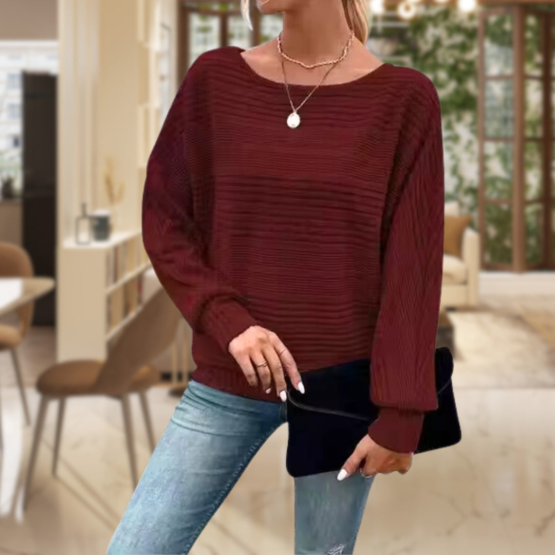 Pull rayé en maille pour femme – Style classique et confort