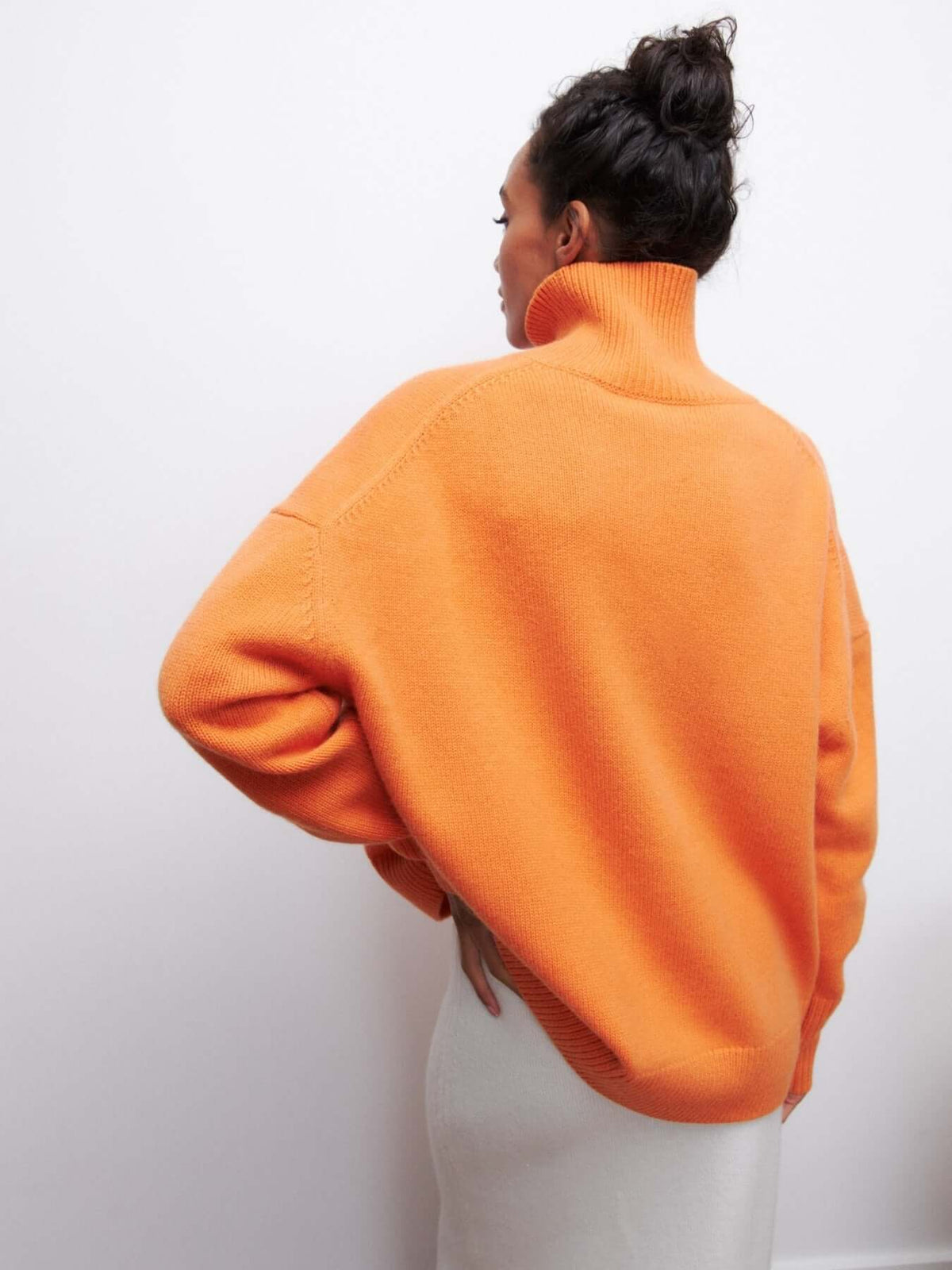 Pull tricot oversized femme col roulé