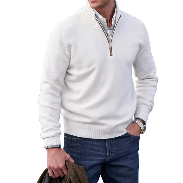 Pull zippé doux pour homme