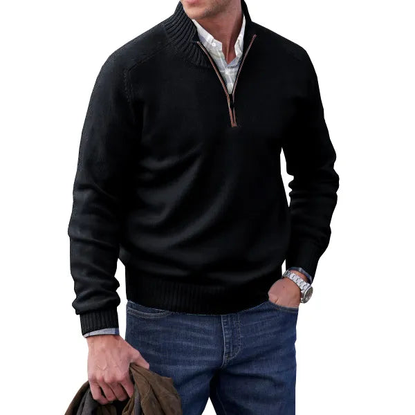 Pull zippé doux pour homme