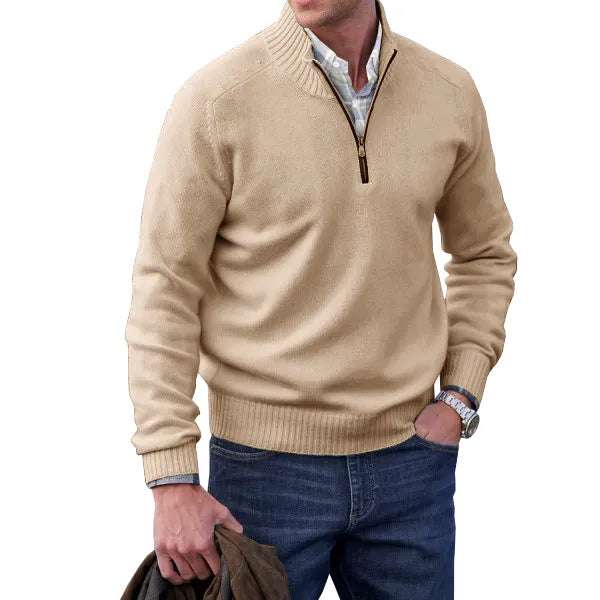 Pull zippé doux pour homme