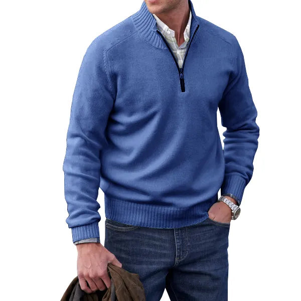 Pull zippé doux pour homme