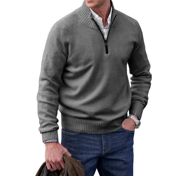 Pull zippé doux pour homme