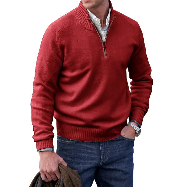 Pull zippé doux pour homme