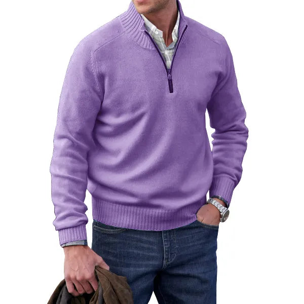 Pull zippé doux pour homme