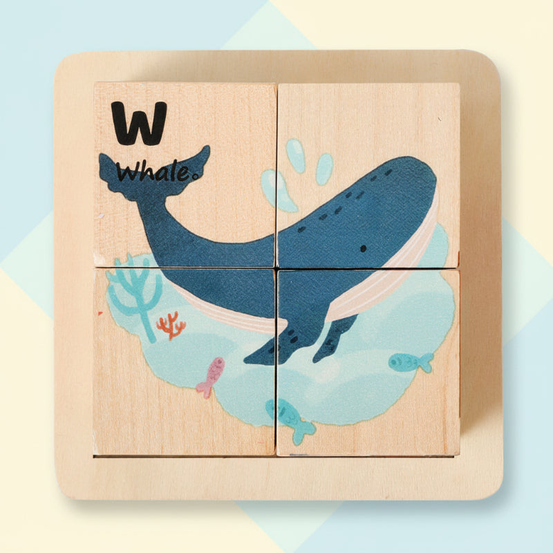 Puzzle en bois animaux Montessori 6-en-1