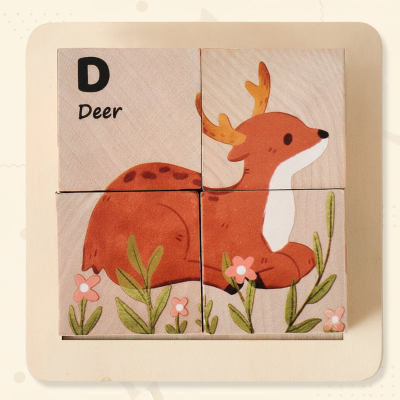 Puzzle en bois animaux Montessori 6-en-1