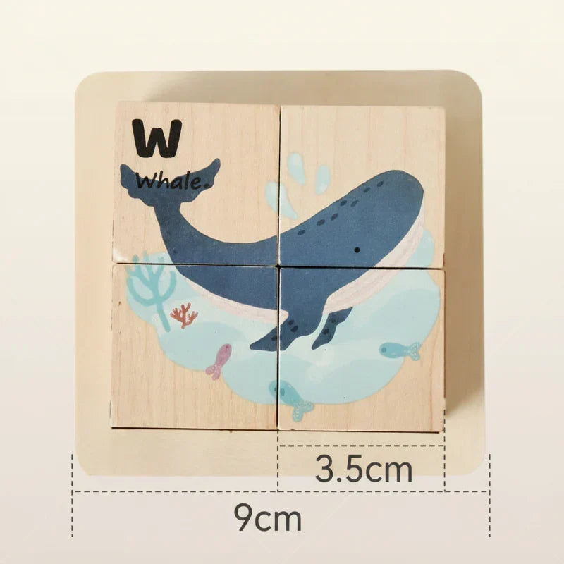 Puzzle en bois animaux Montessori 6-en-1