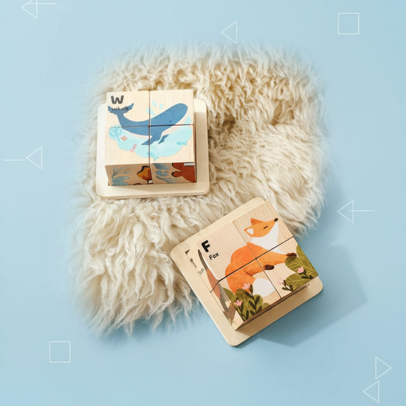 Puzzle en bois animaux Montessori 6-en-1