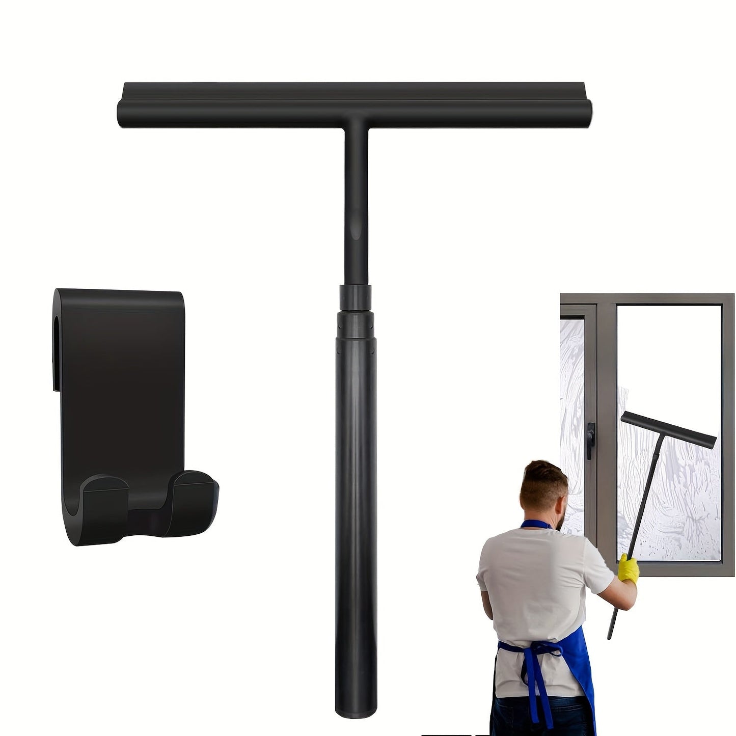 Raclette de douche télescopique avec manche extensible pour un nettoyage efficace