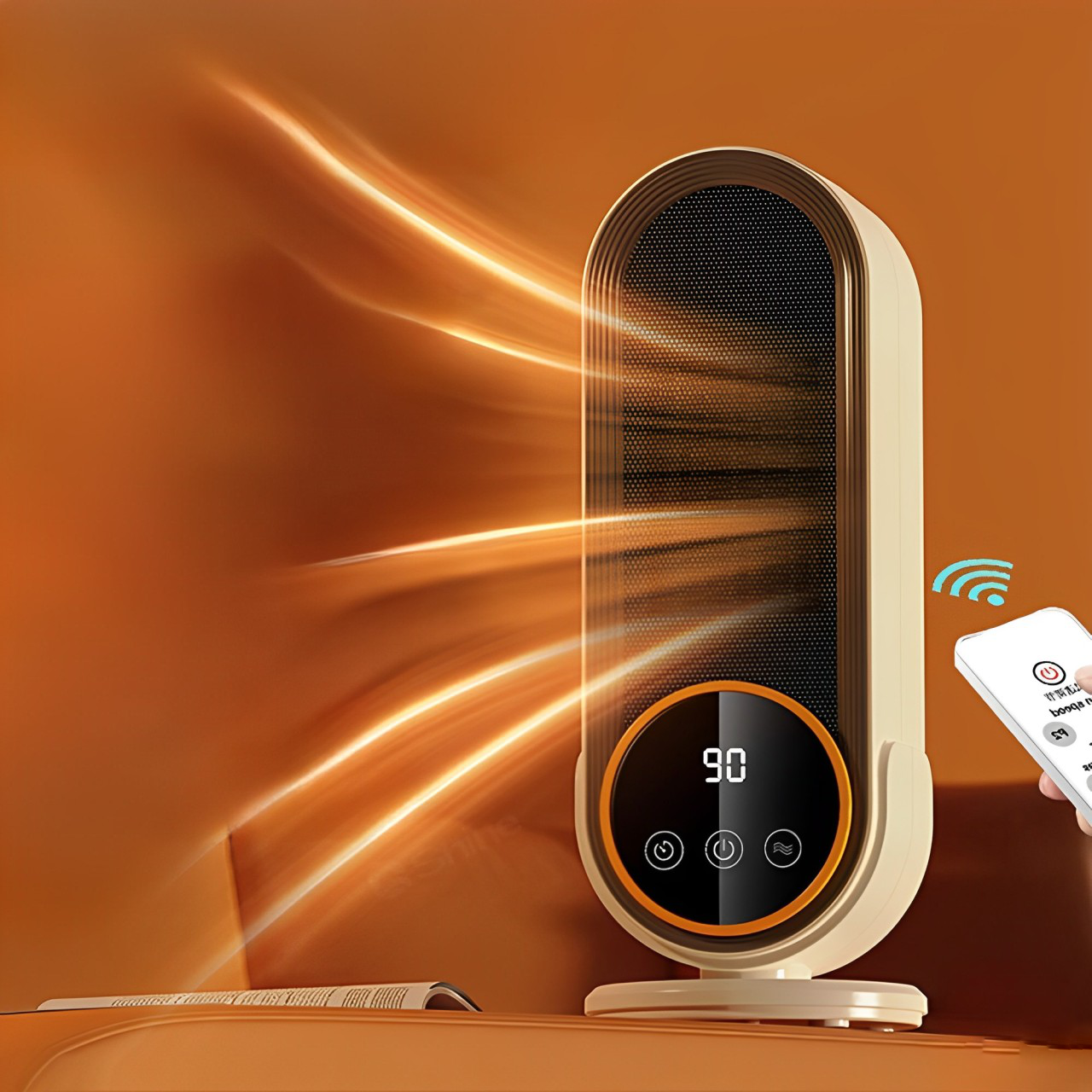 Radiateur soufflant céramique compact avec télécommande
