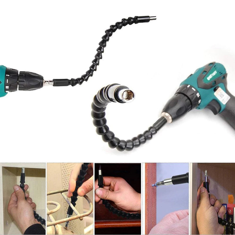 Rallonge flexible pour perceuse et porte-embout de vissage pour espaces restreints