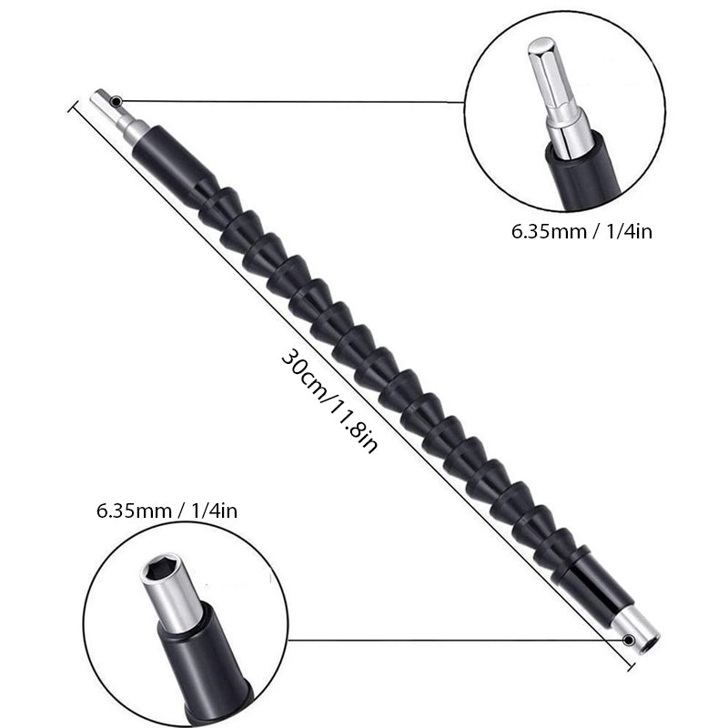 Rallonge flexible pour perceuse et porte-embout de vissage pour espaces restreints