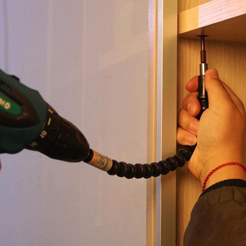 Rallonge flexible pour perceuse et porte-embout de vissage pour espaces restreints
