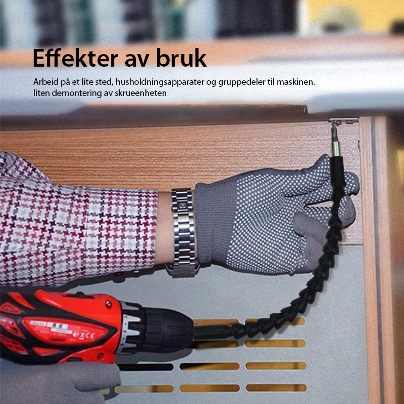 Rallonge flexible pour perceuse et porte-embout de vissage pour espaces restreints