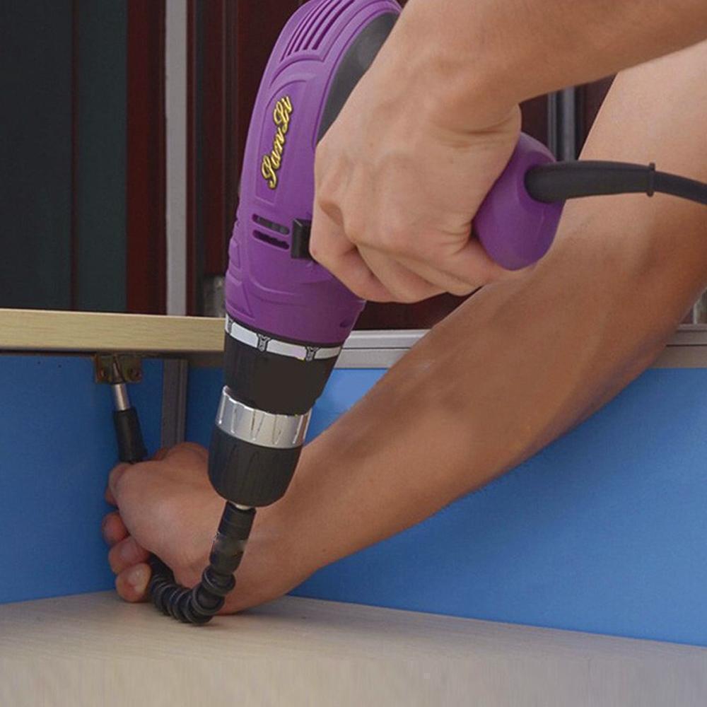 Rallonge flexible pour perceuse et porte-embout de vissage pour espaces restreints