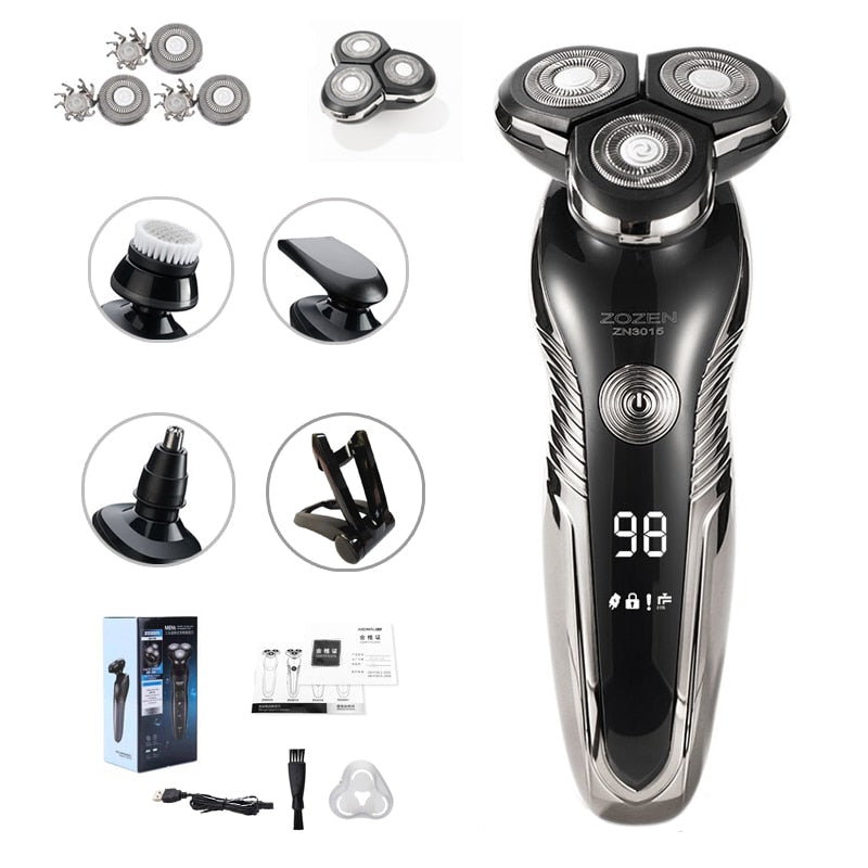 Rasoir électrique rechargeable pour rasage humide et sec
