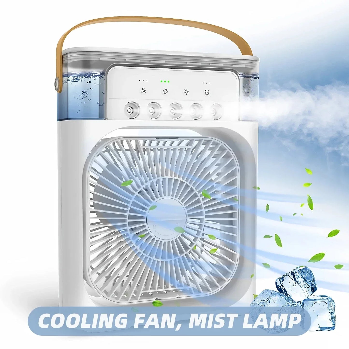 Refroidisseur d'air portable 3 en 1 avec humidificateur et veilleuse LED