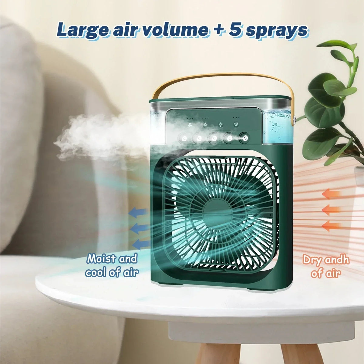 Refroidisseur d'air portable 3 en 1 avec humidificateur et veilleuse LED