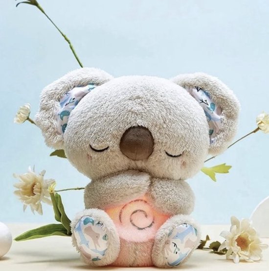 Relaxing Plush Toy with Breathing & Night Light - Soothing