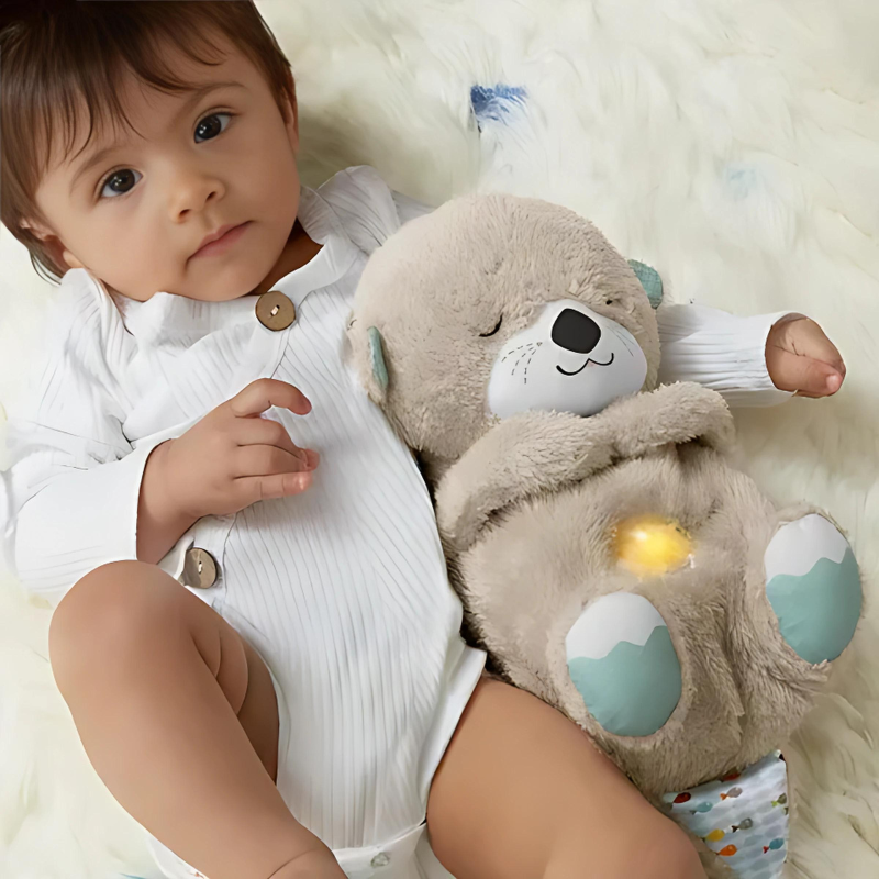 Relaxing Plush Toy with Breathing & Night Light - Soothing