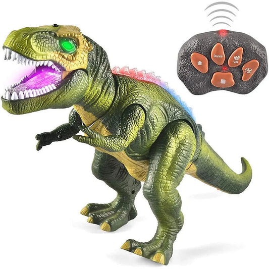 Remote Control T-Rex Dinosaur with LED Lights, Walking & Roaring Realistic Dinosaur Toys
